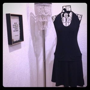 Black halter dress